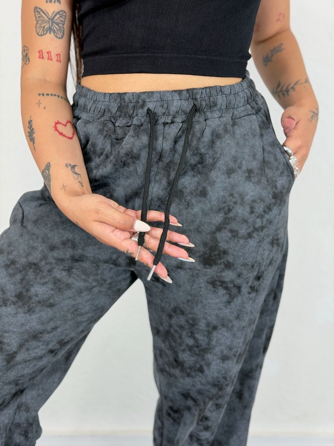 Pantalon deportivo oxford difuminado afelpado por mayor en rosa L ( Pack de 12 unidades a $385 c/u) - imagen
