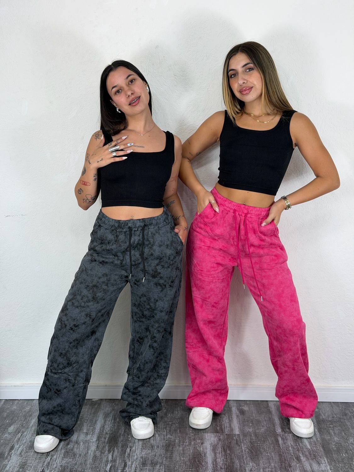 Pantalon deportivo oxford difuminado afelpado por mayor en rosa L ( Pack de 12 unidades a $385 c/u) - imagen