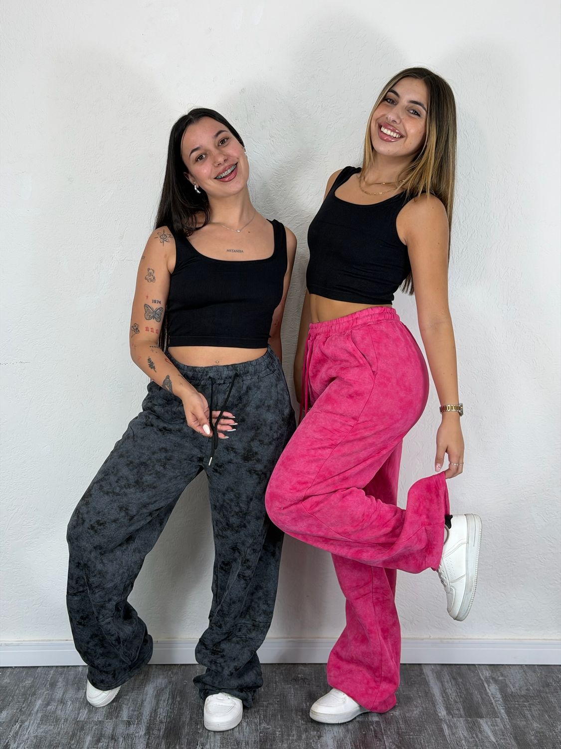 Pantalon deportivo oxford difuminado afelpado por mayor en rosa L ( Pack de 12 unidades a $385 c/u) - imagen
