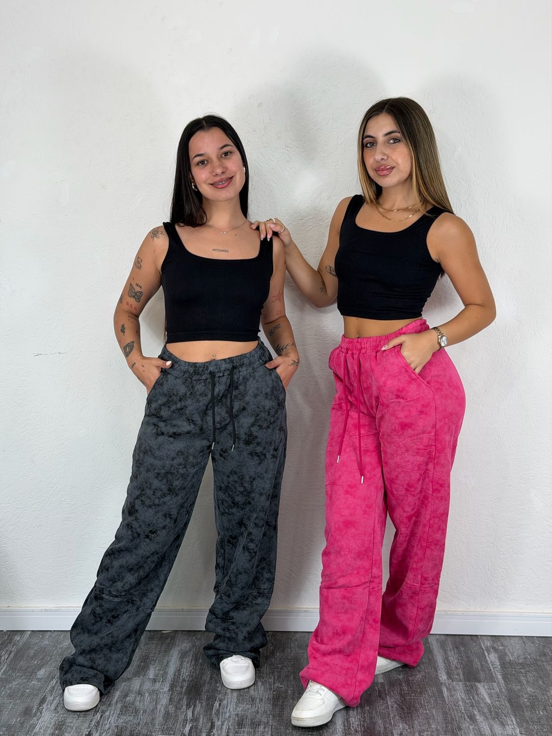 Pantalon deportivo oxford difuminado afelpado por mayor en rosa L ( Pack de 12 unidades a $385 c/u) - imagen