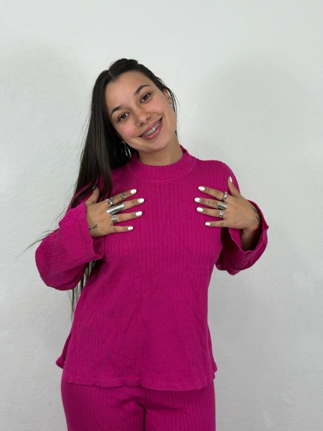 Conjunto De Palazo Y Buzo En Tela Morley Grueso Abrigado