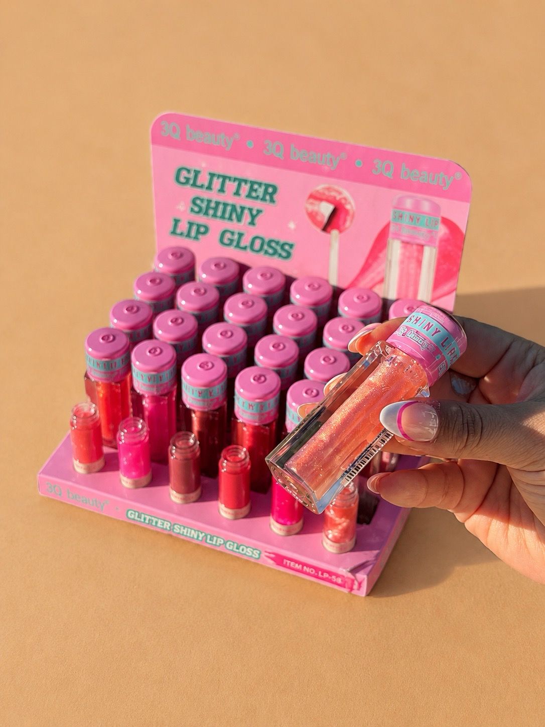 Labial gloss glitter con brillitos