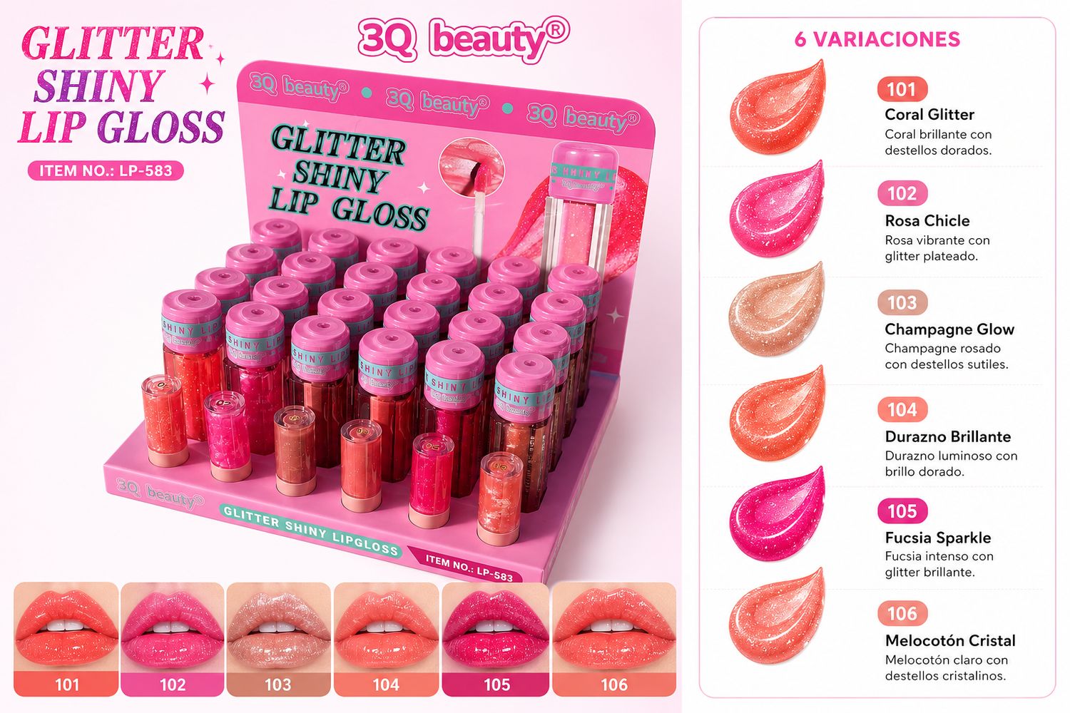 Labial gloss glitter con brillitos Labial gloss glitter con brillitos