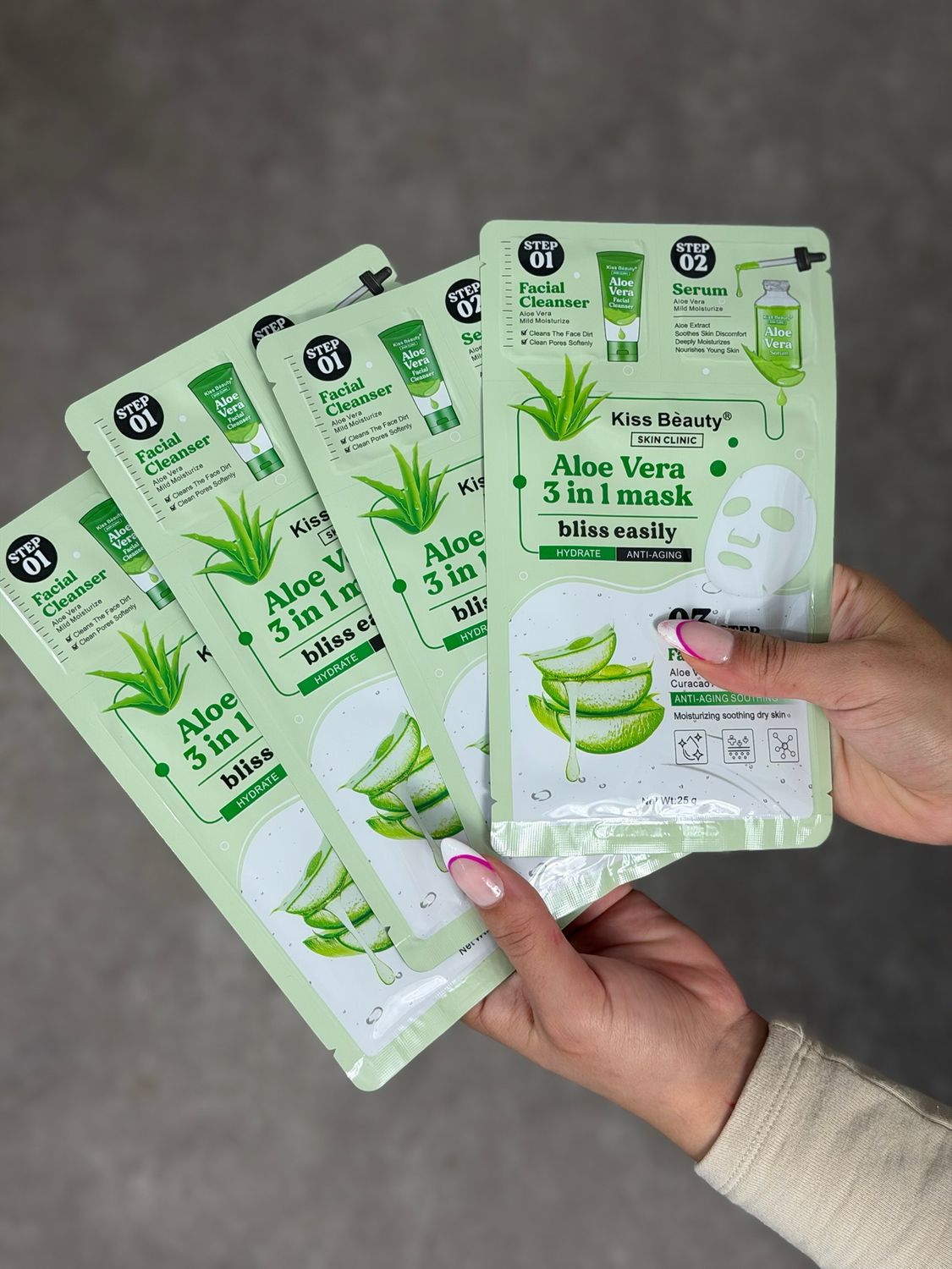 Mascarilla facial 3 en 1 Aloe vera Mascarilla facial 3 en 1 Aloe vera
