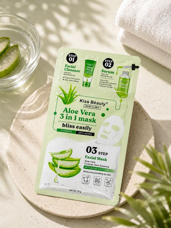 Mascarilla facial 3 en 1 Aloe vera