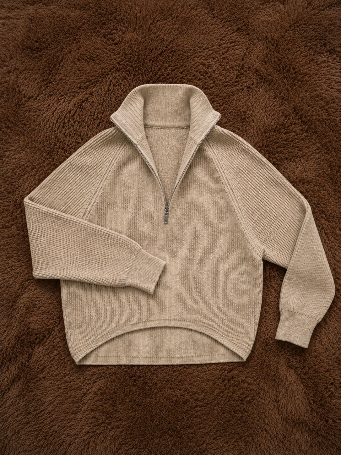 Buzo polera oversize con cierre delante