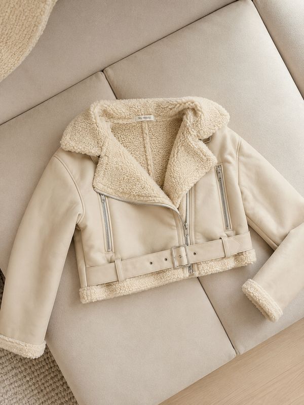 Campera gamulan con cinto