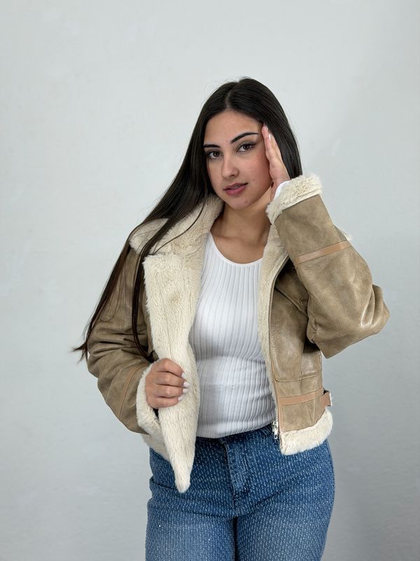 Campera Alfelpada semi cuero