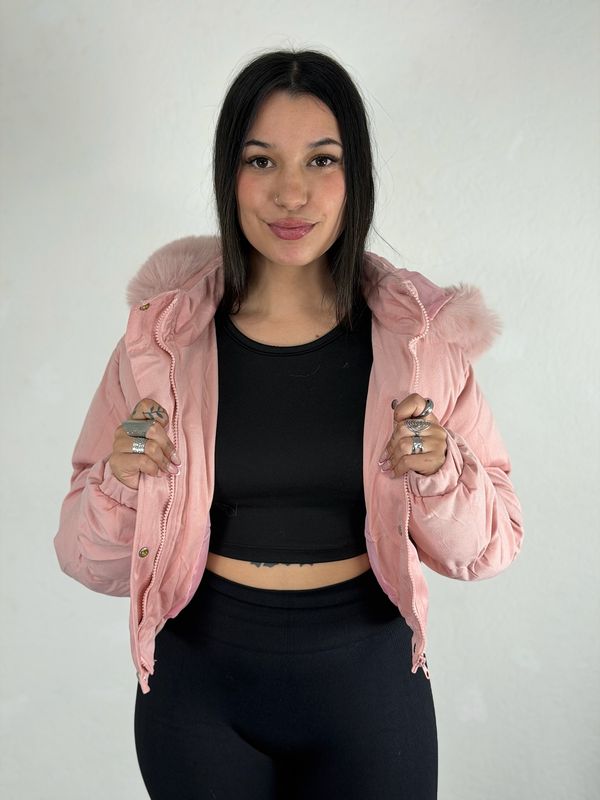 Campera De Pana Afelpada Con Peludito En El Cuello