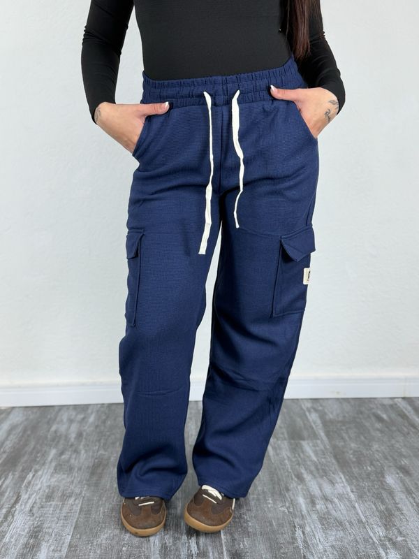 Pantalon deportivo cargo afelpado
