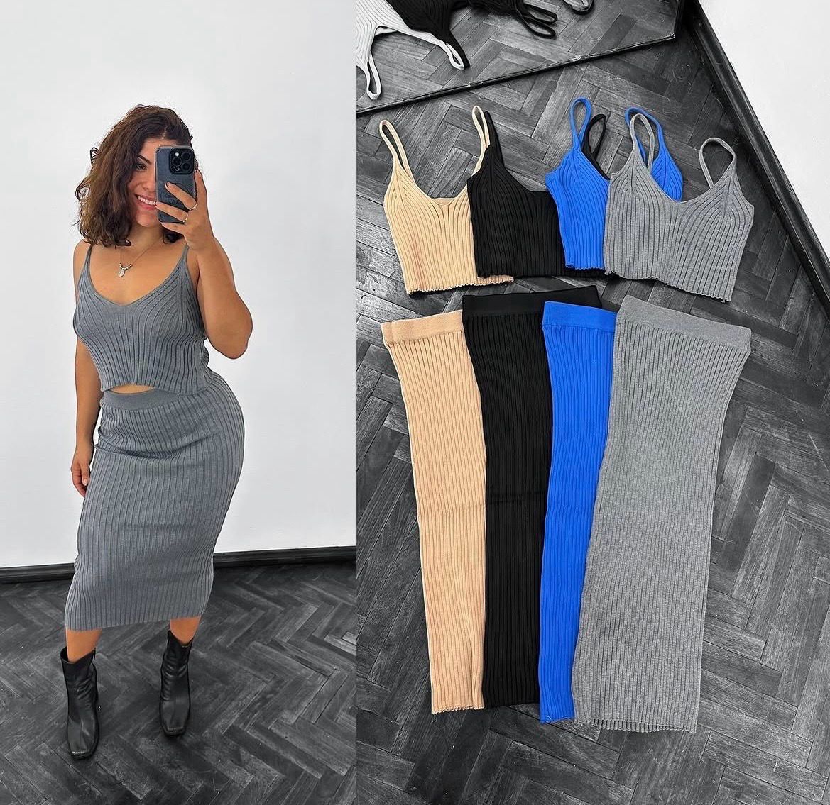 Conjunto de Pollera y Top de Hilo