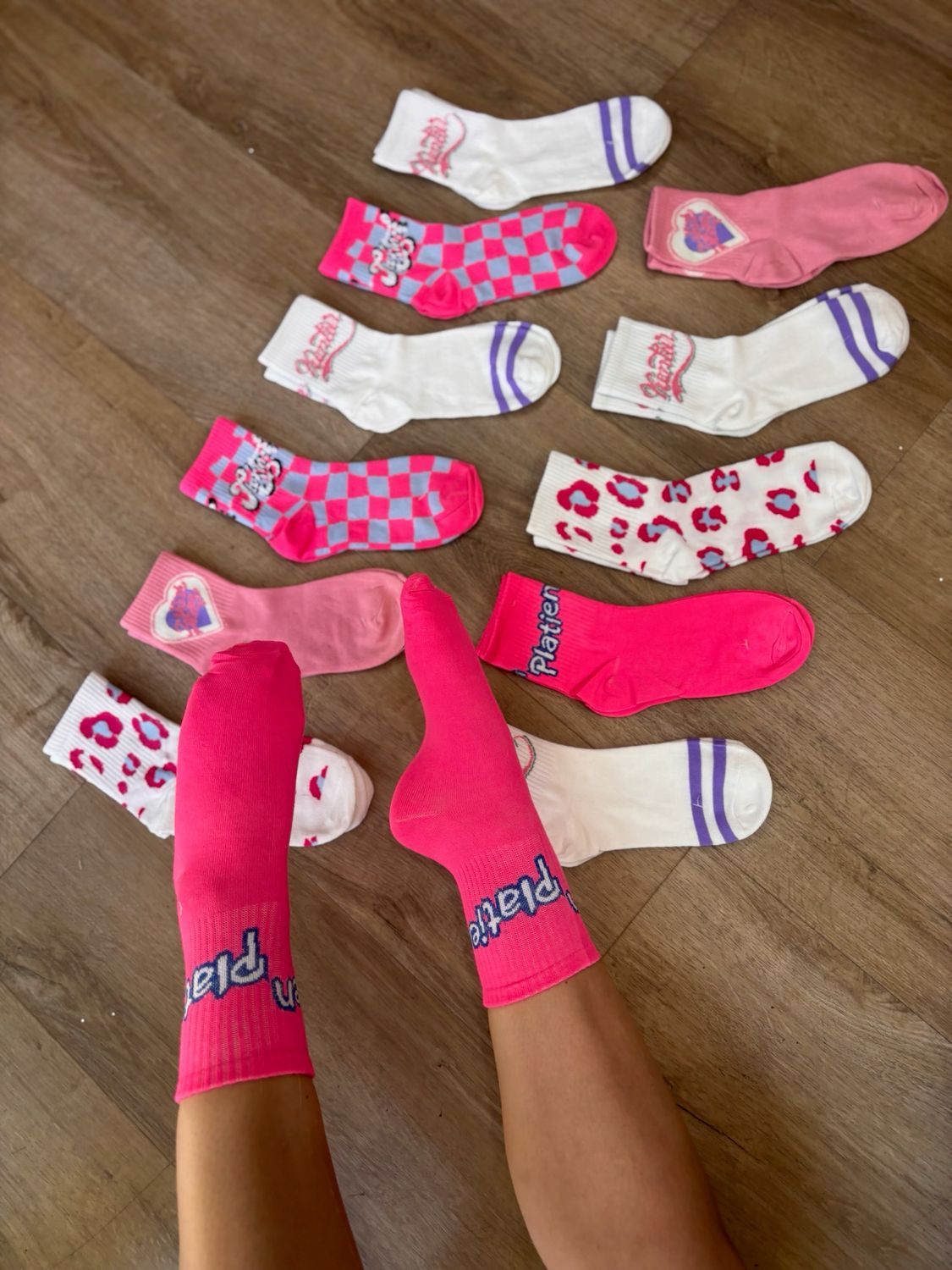 Docena de medias diseños Rosa-Blanco Docena de medias diseños Rosa-Blanco