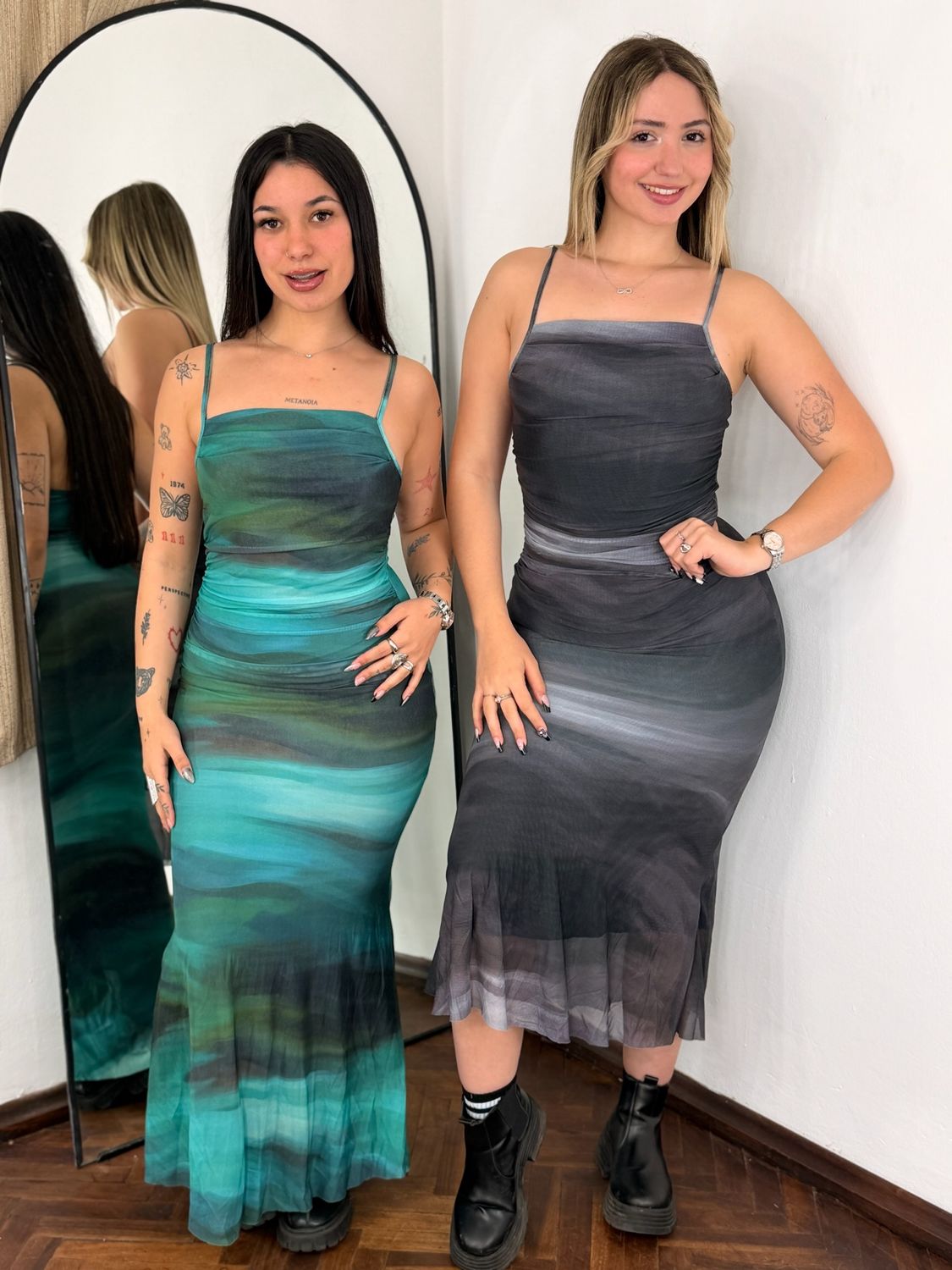 Vestido de mujer de tul tie dye