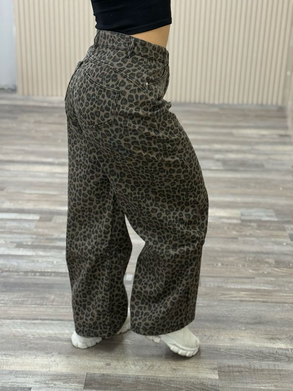 Jeans animal print forrado bagy