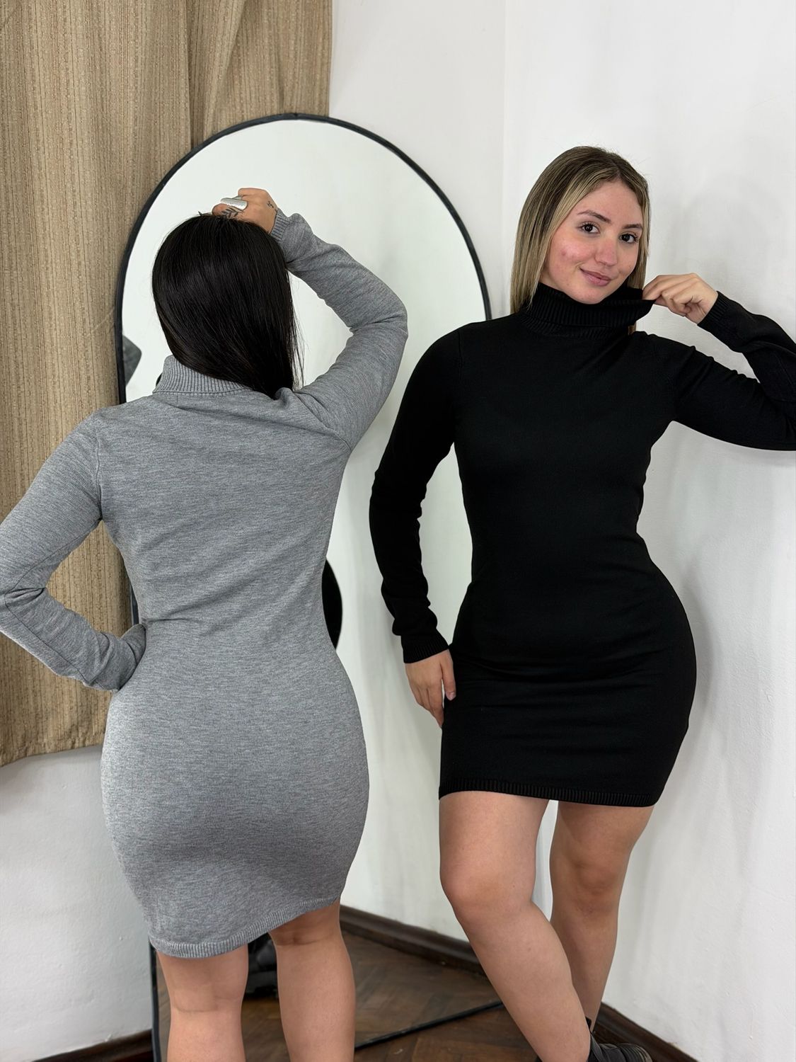 Vestido de hilo mangas largas
