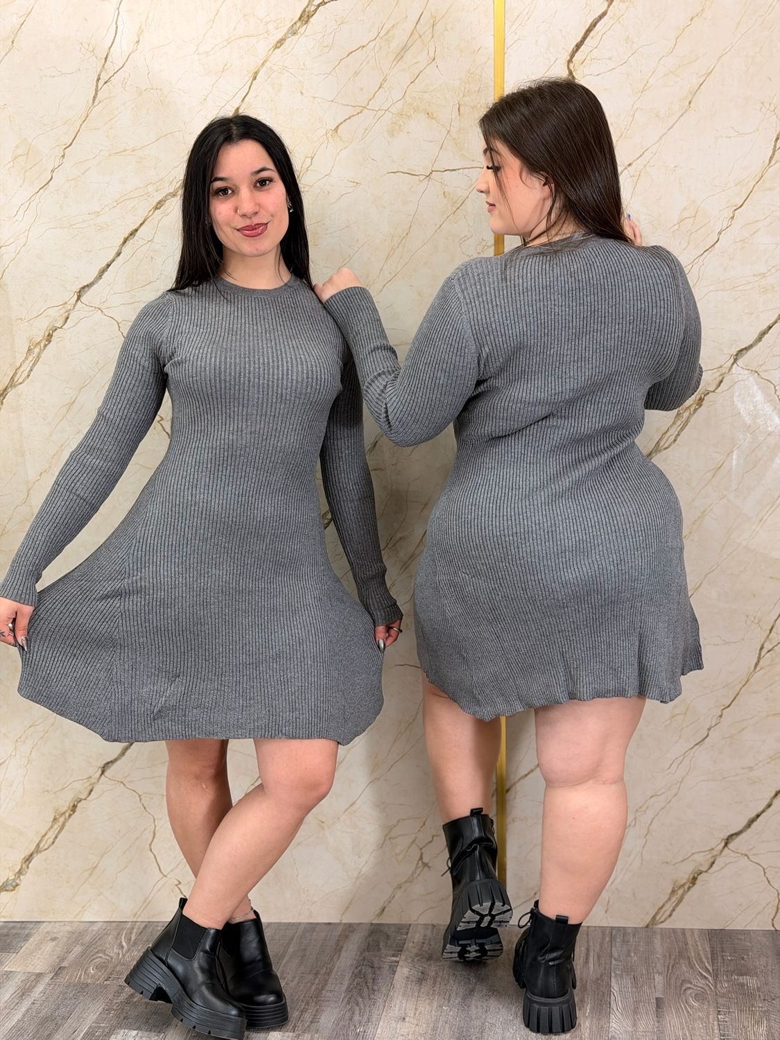 Vestido de hilo mangas largas