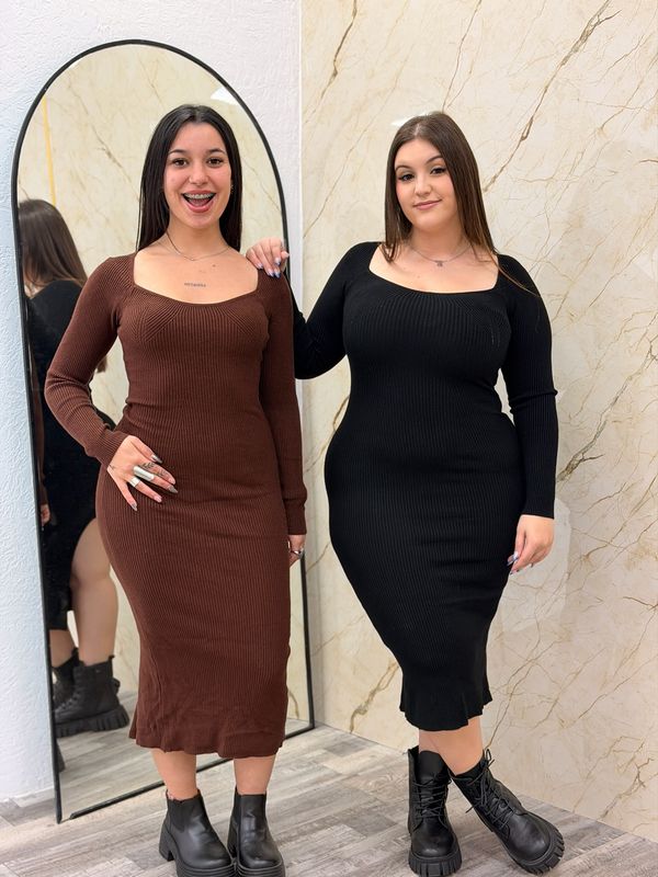 Vestido de hilo mangas largas