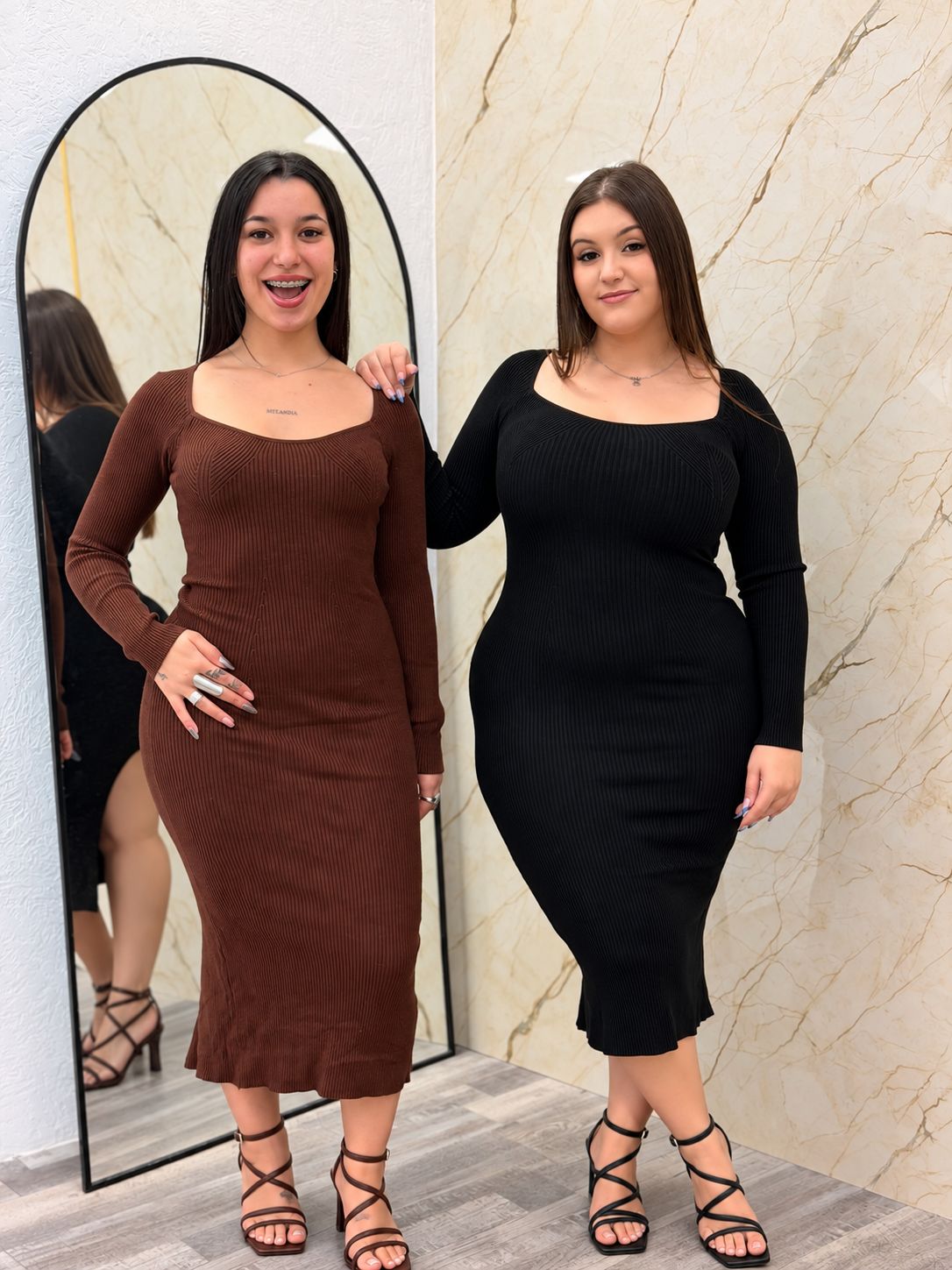Vestido de hilo mangas largas