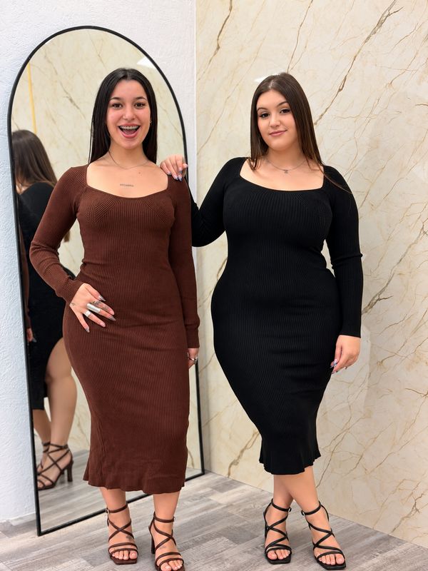 Vestido de hilo mangas largas