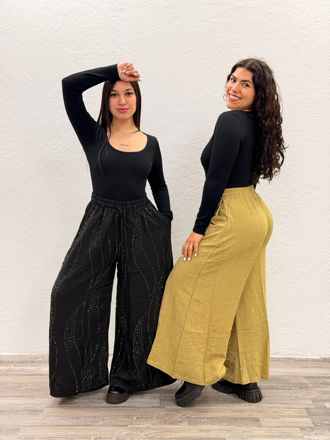 Maxi palazo con brillos Maxi palazo con brillos