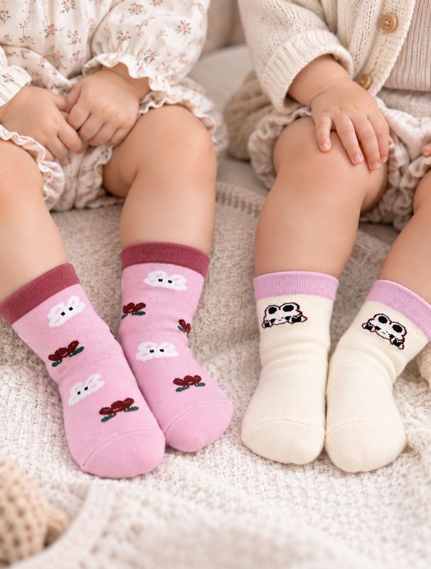 Paquete de 12 pares de medias estampadas