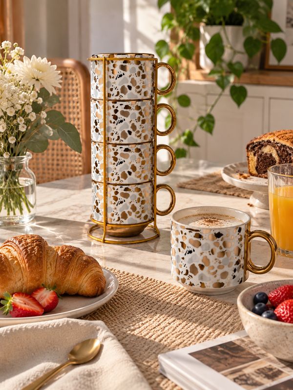 Set de 4 tazas de ceramica