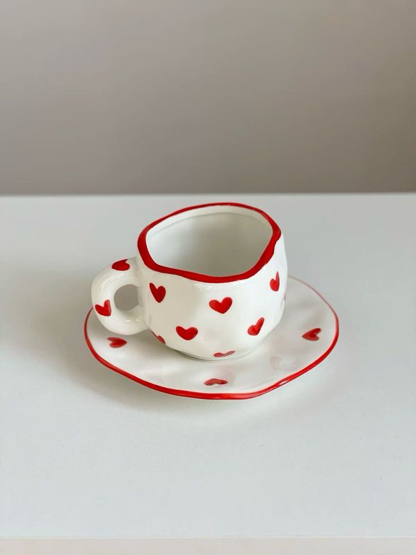 Taza de ceramica corazon