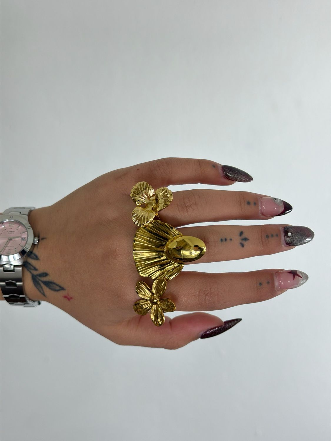 Anillo dorado de acero por mayor ($25 c/u paquete mínimo de 12 unidades)