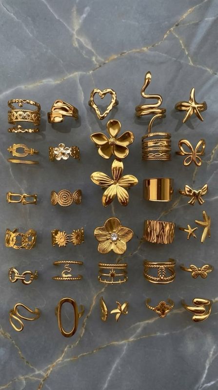 Anillo dorado de acero por mayor ($50 c/u paquete mínimo de 12 unidades)