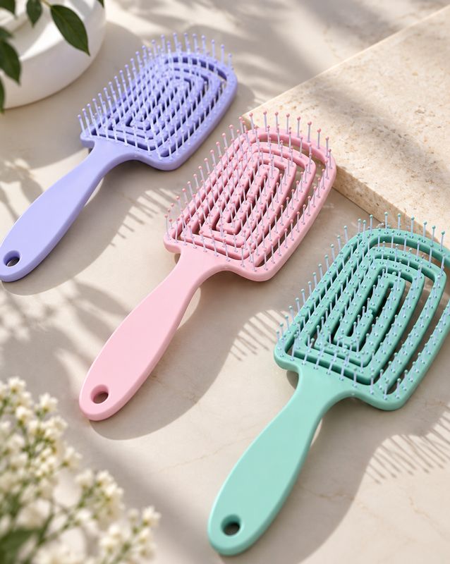Cepillo flexible rectangular diseño espiral por mayor ($89 c/u paquete de 12 unidades)