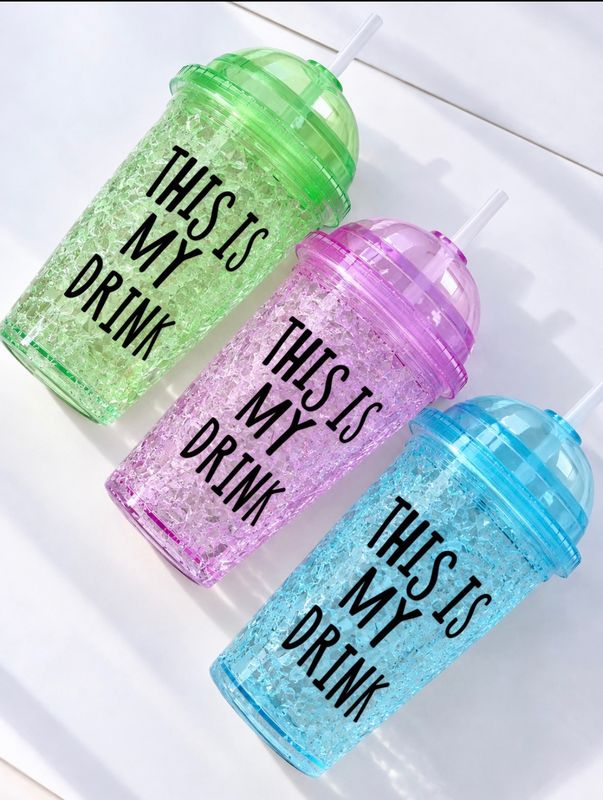 Vaso plastico con sorbito de 500ml