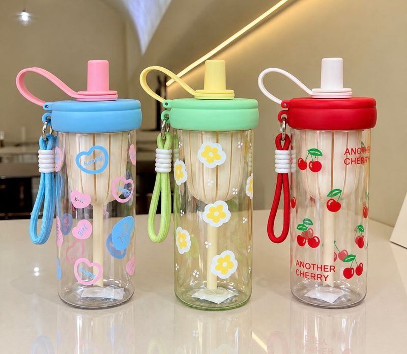 Vaso plastico con sorbito 500ML