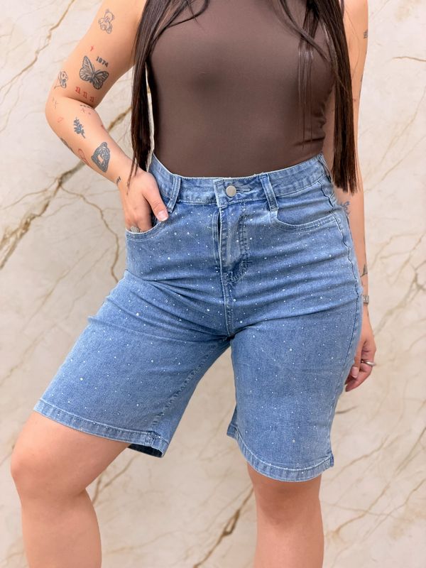 Bermuda de jeans con brillitos