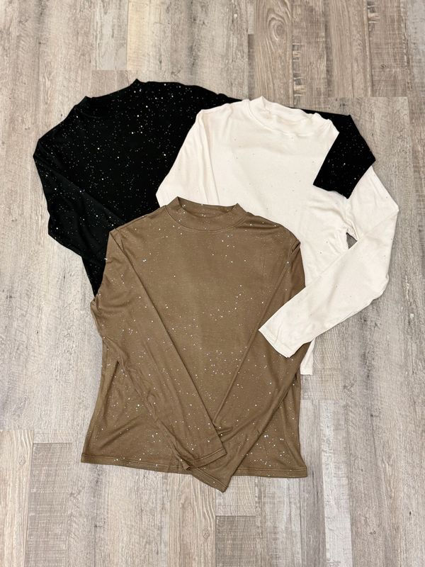 Remera mangas largas con brillitos