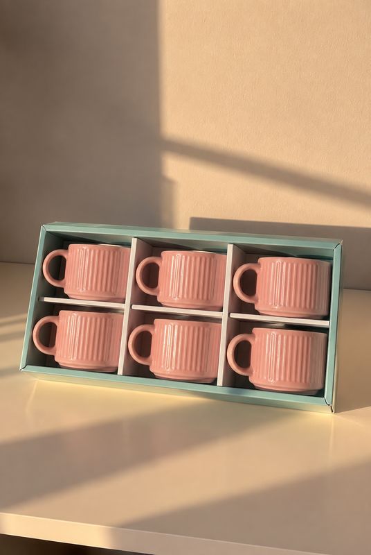 Set de 6 tazas de ceramica vintage