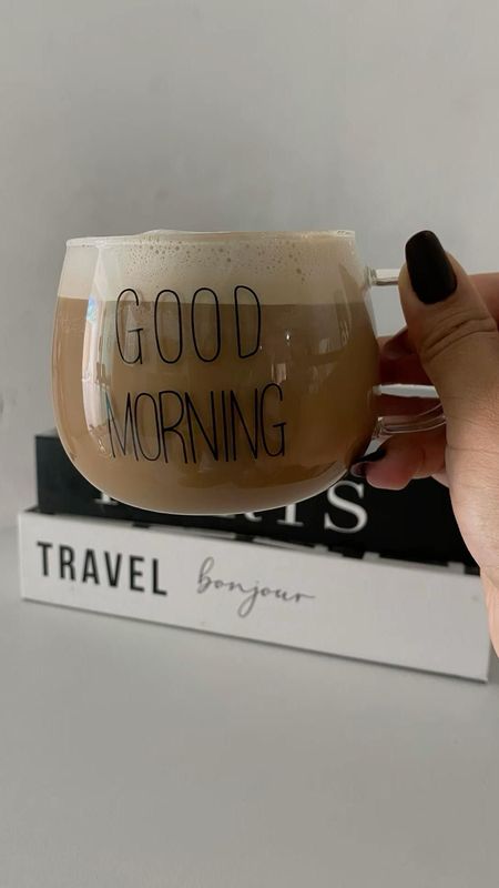 Taza de vidrio good morning