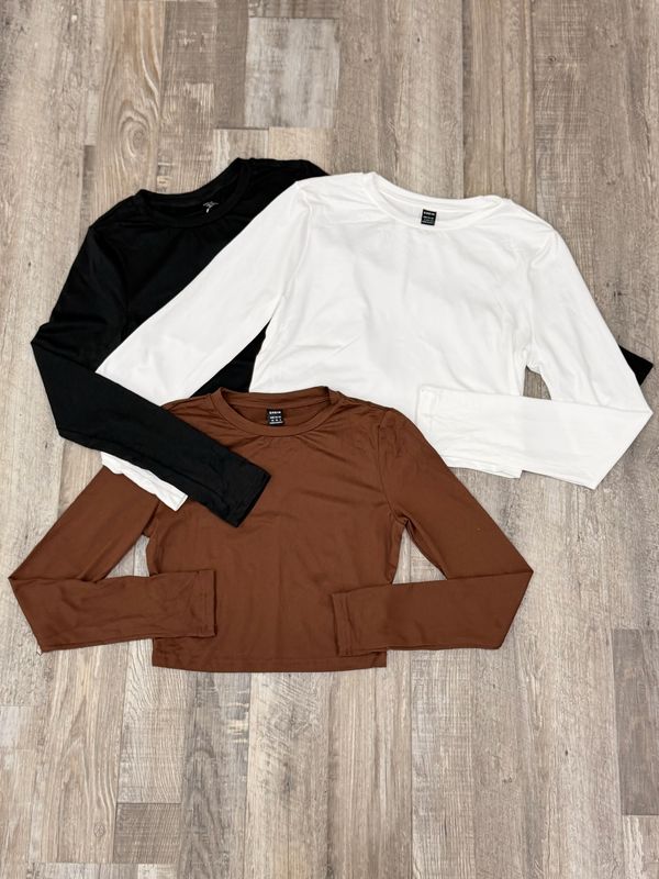 Remera basica top mangas largas