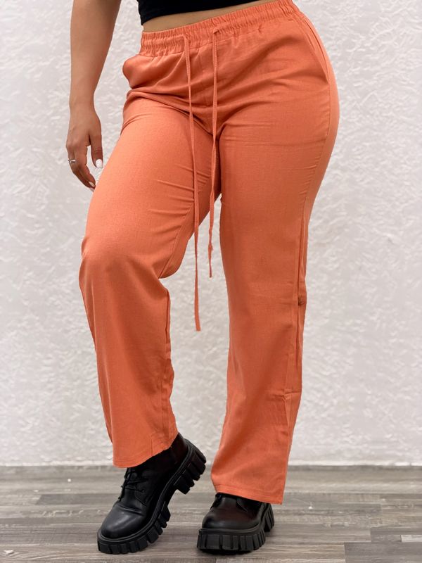 Pantalon de lino con bolsillos