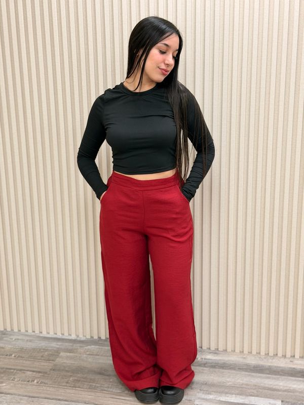 Pantalon de lino con bolsillo