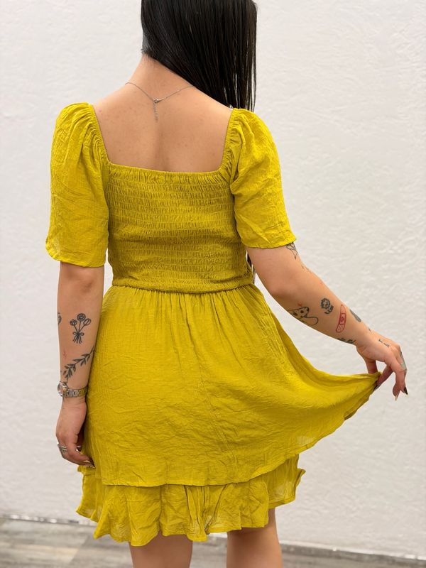 Vestido Casual escote V con vuelos