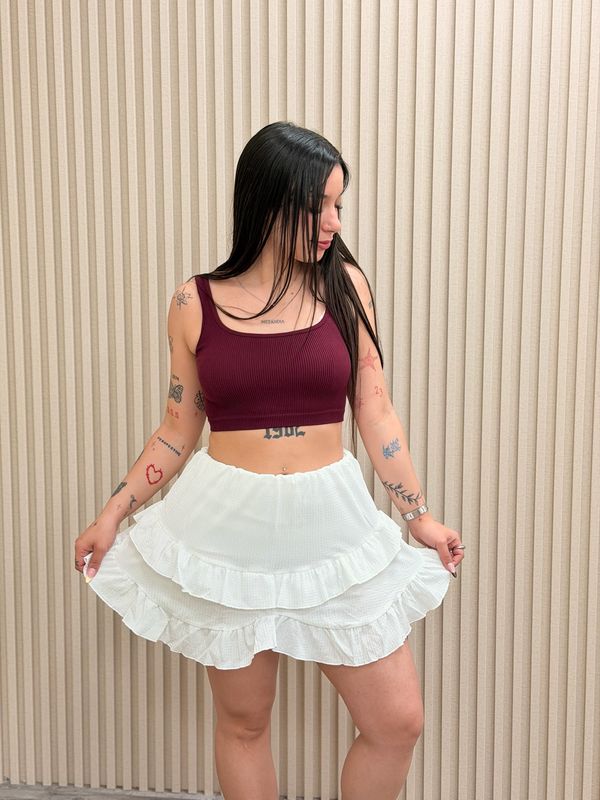 Pollera de tul con vuelos