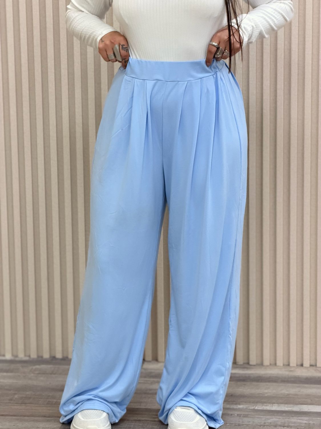 Maxi palazo con pliegues por mayor ($390 c/u paquete de 12 unidades)
