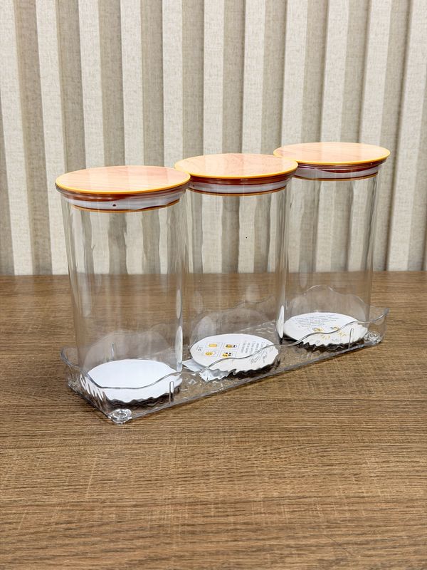 Set de 3 frascos herméticos por mayor ($290 c/u paquete de 12 unidades)