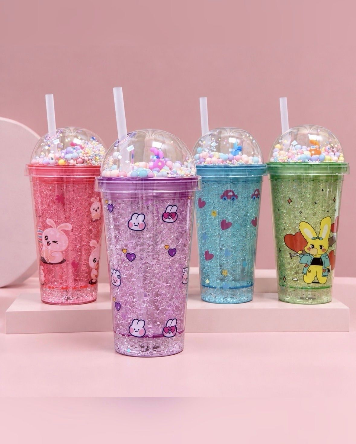 Vaso plastico con sorbito por mayor ($150 c/u paquete de 12 unidades)