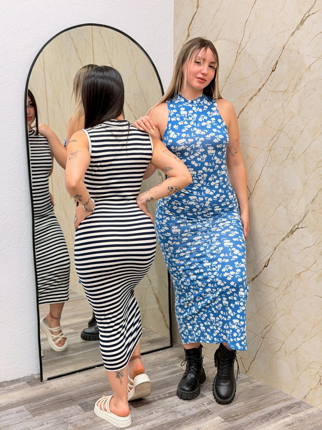 Vestido musculosa diseño variado