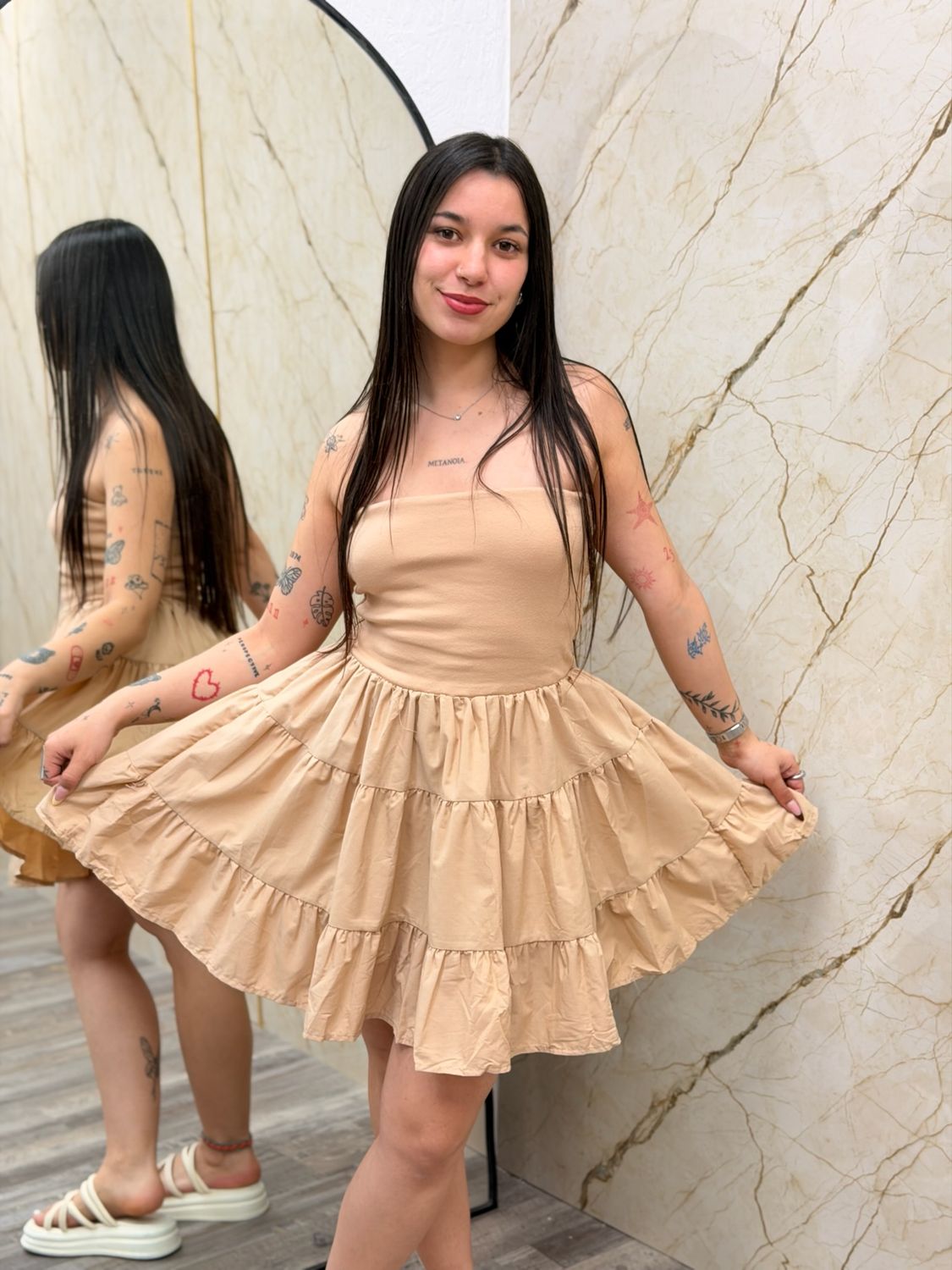 Vestido strapless