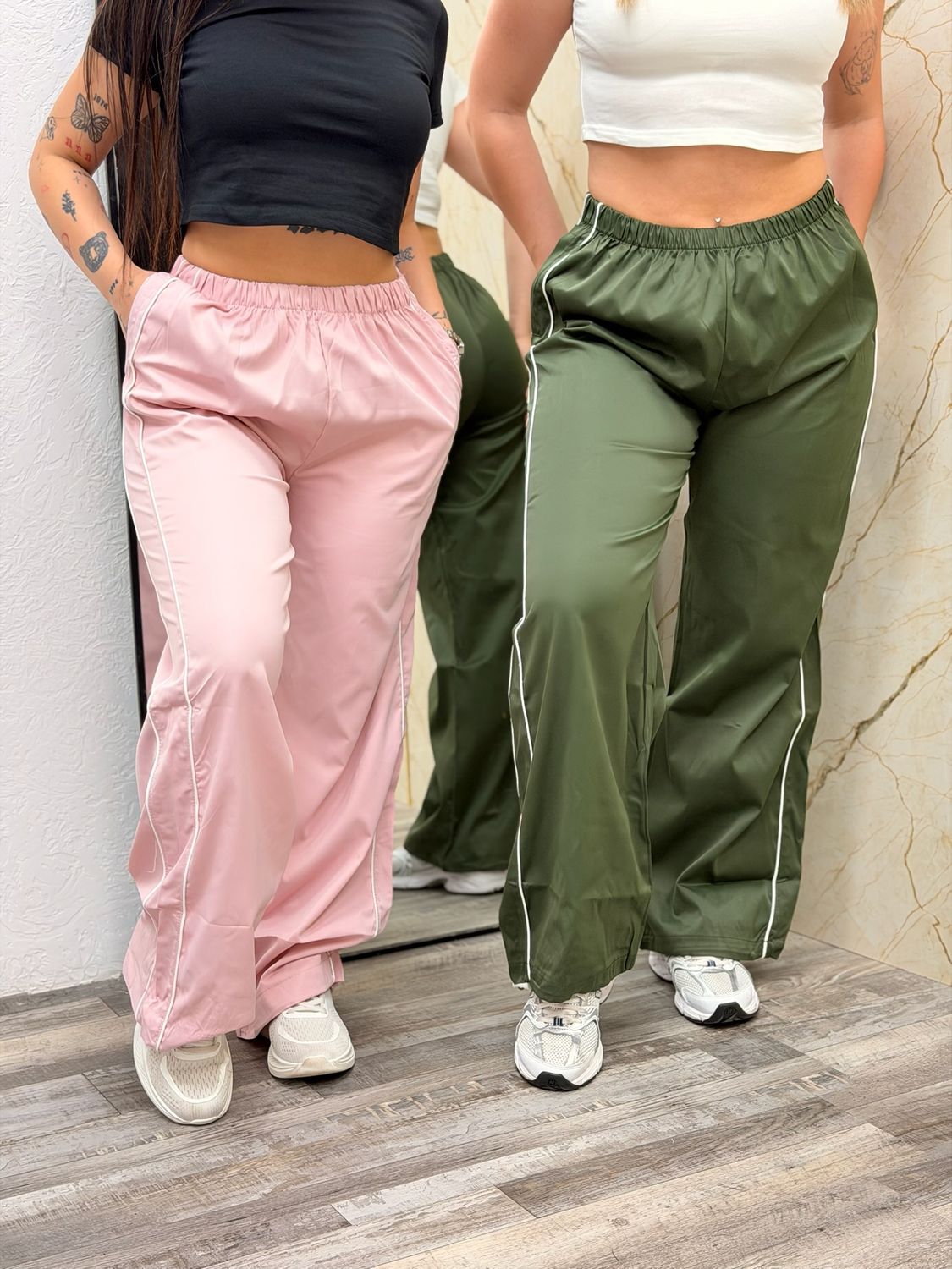 Pantalon deportivo nylon por mayor ($350 c/u paquete de 6 unidades)