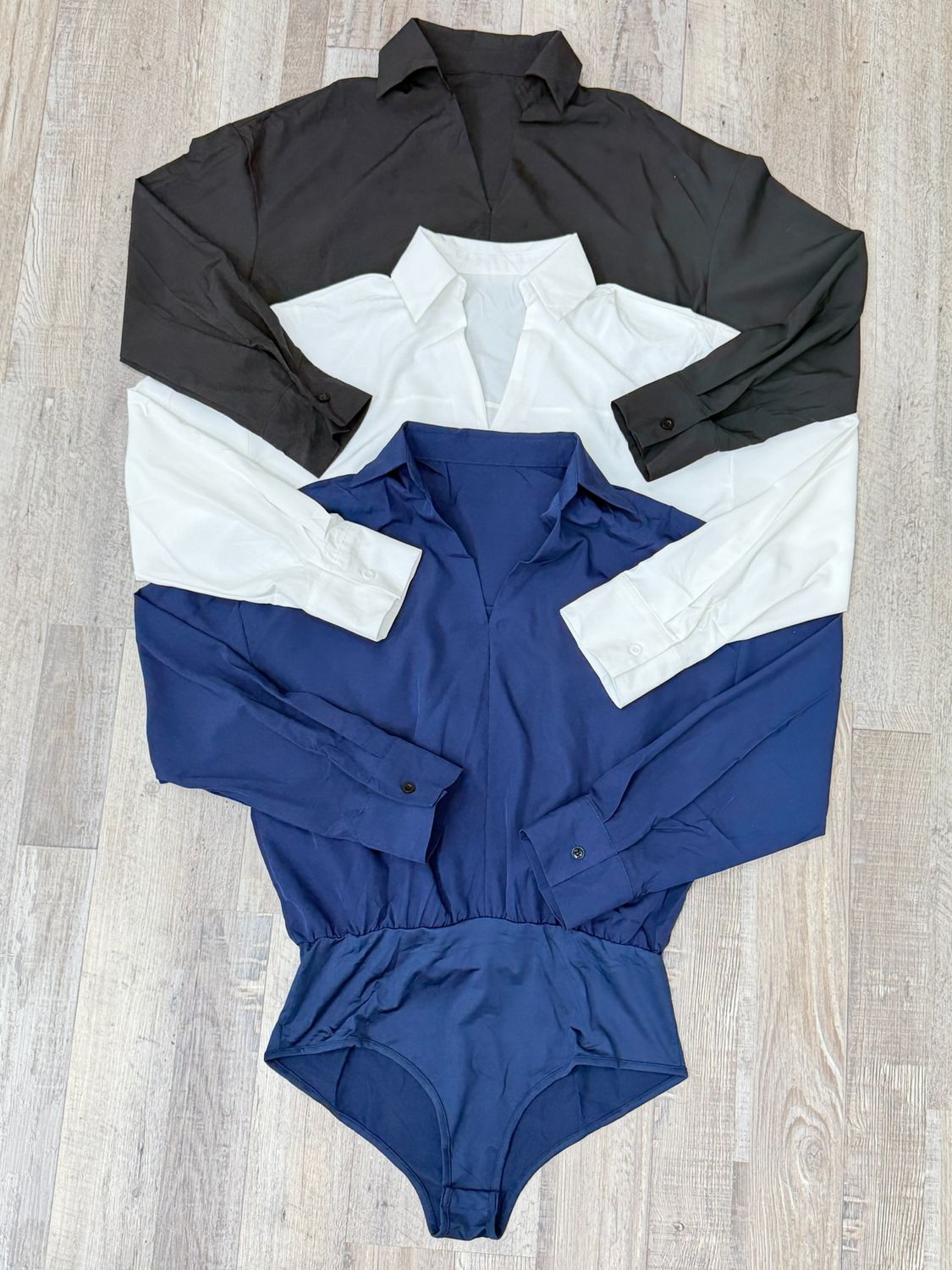 Body camisa formal por mayor ($290 c/u paquete de 6 unidades)