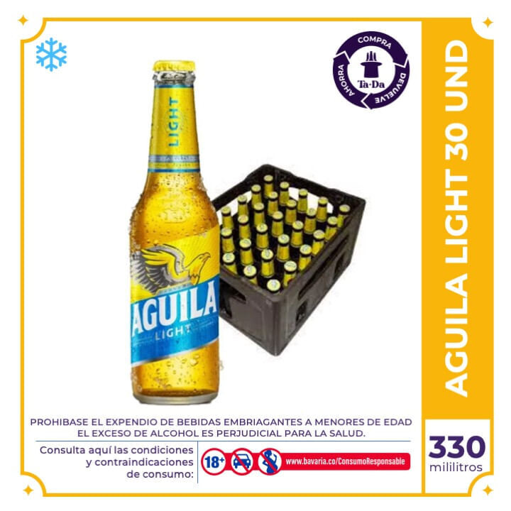 Aguila light botella x 30