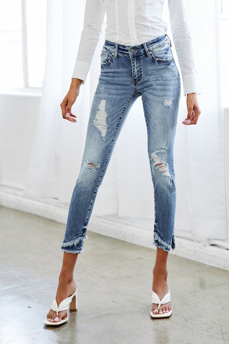Kancan Mid Rise Ankle Skinny Jeans